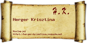 Herger Krisztina névjegykártya